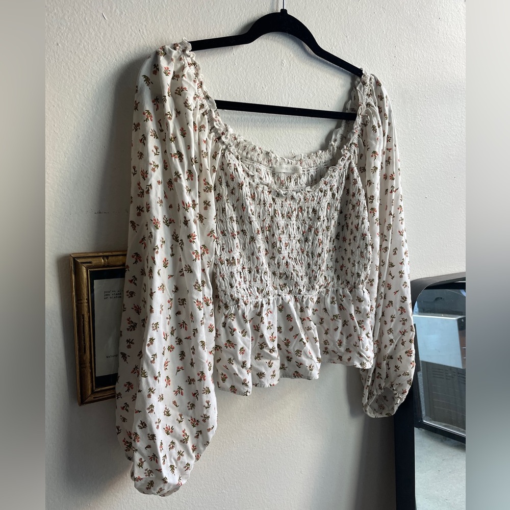 Park Adelyn Floral Puff Sleeve Blouse